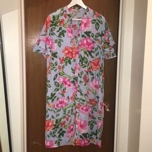 Jealous Tomato Stripe 🌺 Print Shirt Dress